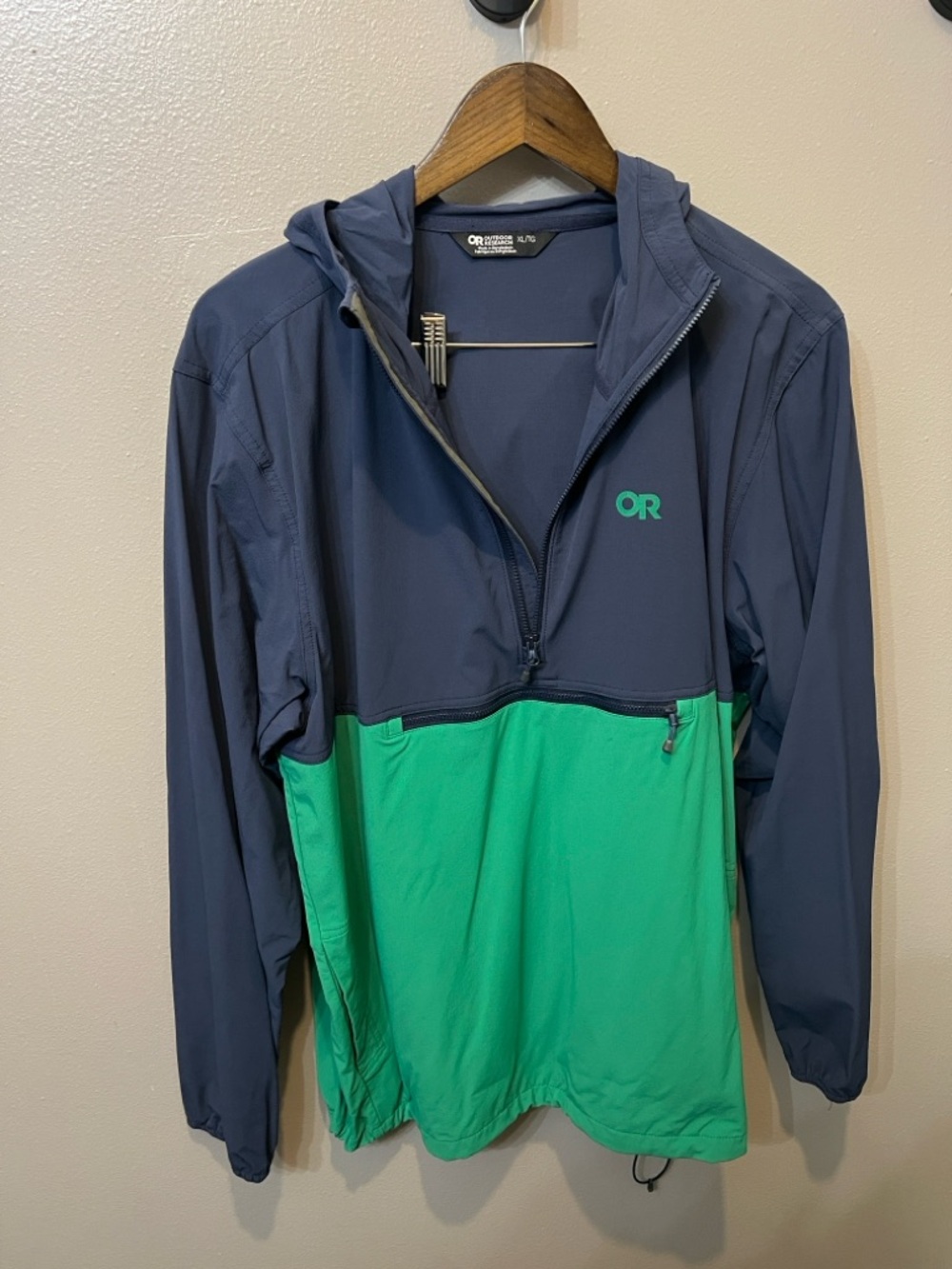 Outdoor Research 1/2 Zip Ferrosi Anorak in XL Navy and Green / Gorpcore / Unisex - Picture 4 of 11